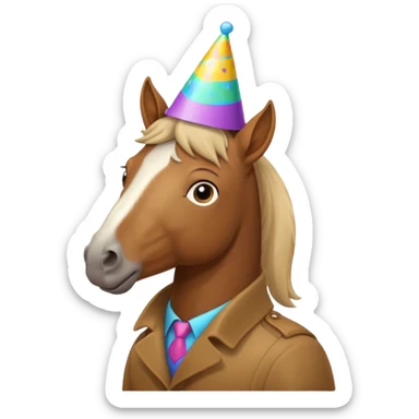 horse with party hat sticker
