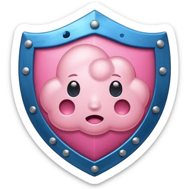 nube de estrés rosita y un escudo que representa el sistema inmune. sticker