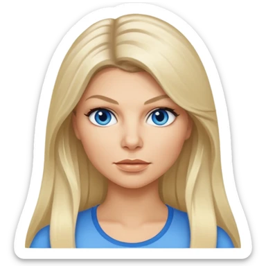 Fergie with blue eyes, long light blonde hair sticker