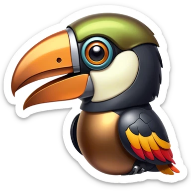 Stinky toucan robot sticker