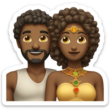 Chakra man and woman lovers sticker
