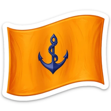 Orange triangle shaped wavy flag with a Sikh khanda symbol sticker