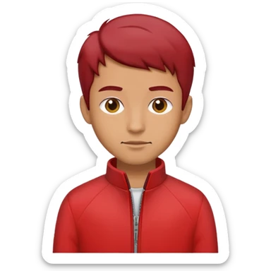 The guy in the red jacket with the potty hairstyle sticker