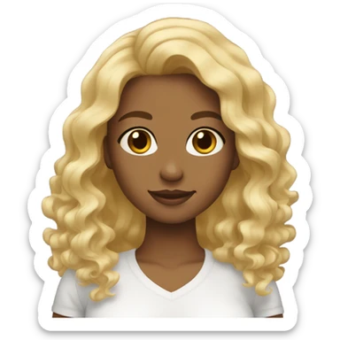 girl wavy blonde hair  sticker