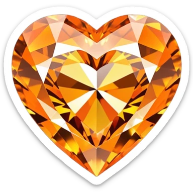 orange heart-shaped diamond sticker