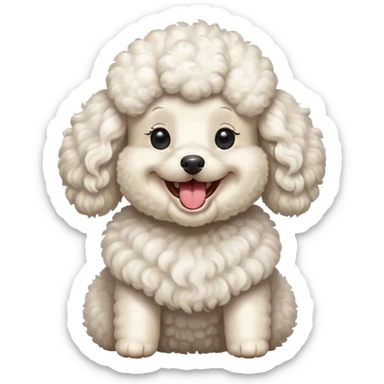 White poodle laughing  sticker