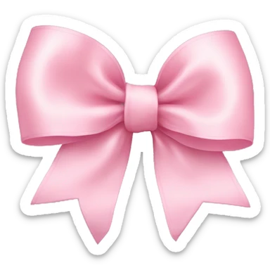 light pink ribbon bow sticker