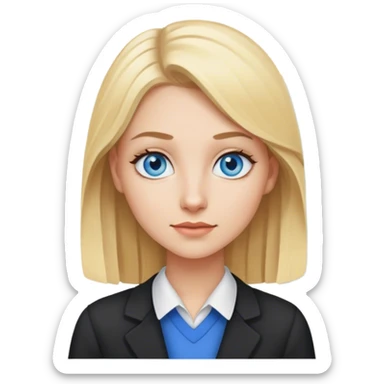 blonde, blue eyes, young women, teacher  sticker