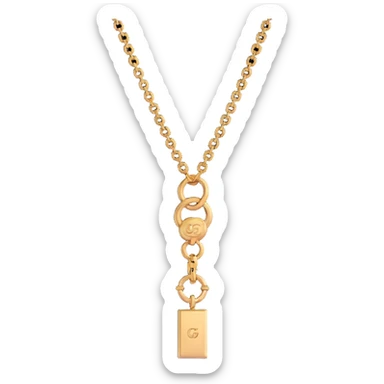 luxury gold Gucci chain necklace with pendant sticker