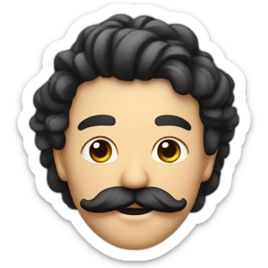 Homme noir avec des tresses collés et un bouc et une moustache sticker