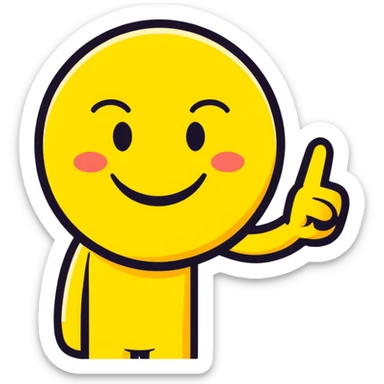 Yellow formal circle face with a smile and a middle finger on left hand side sticker