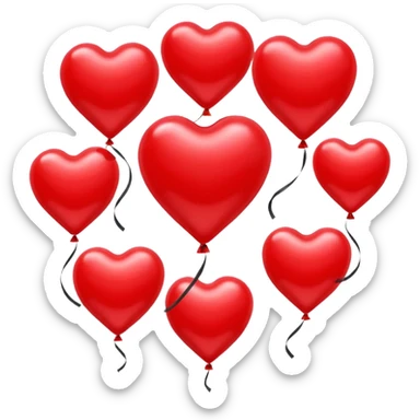 heart shaped flying balloons sticker