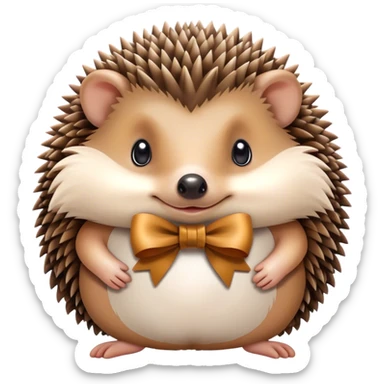 Hedgehog with a bow  sticker