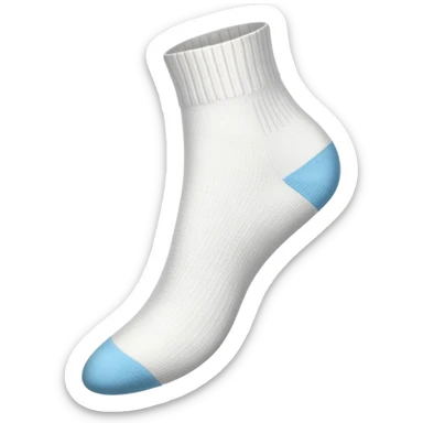 white sock turned inside out showing the insole from underneath sticker