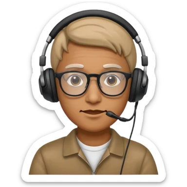 headphone wearing and glassess sticker