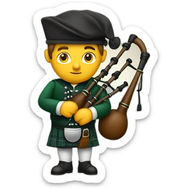 man playing the bagpipes sticker