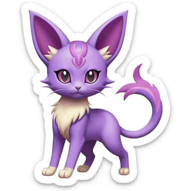 Purrloin-Espeon-Skitty-Pokémon-Fakémon-hybrid-creature (full body) sticker