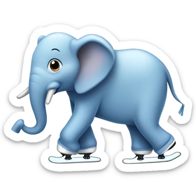 Ice skating elephant  sticker