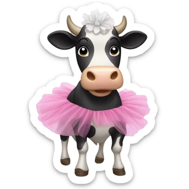 Cow with a tutu sticker