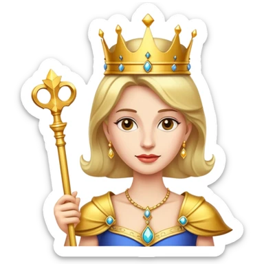 royal queen with crown and scepter sticker
