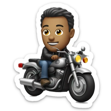monochrome portrait of a man riding motorcycle  sticker
