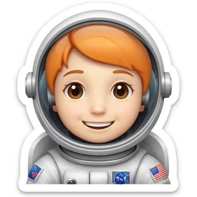 Erstelle mir einen niedlichen Astronauten, der fragt, wie geht es euch? sticker