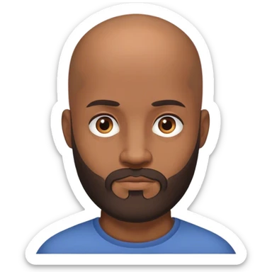 Bald bearded dark haired man sticker