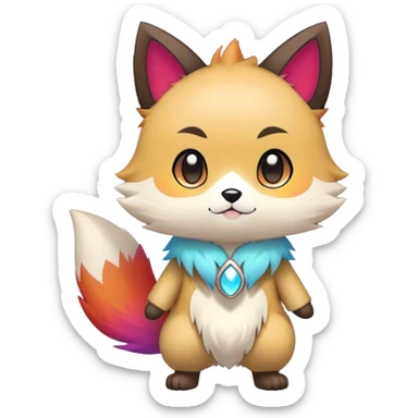  High quality Cute Cool Kawaii edgy Pretty Chibi Fur-Sona Colorful Fakemon Full Body sticker