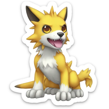 cute kawaii cool edgy Digimon-Fakemon-animal full body sticker