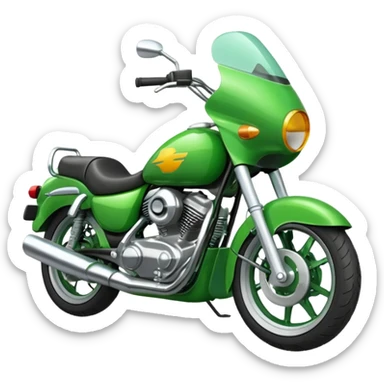 fait moi un emojie en moto vert sticker