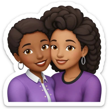 Black lesbian couple kissing sticker