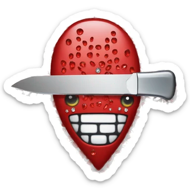 one red knife with rhinestones everywhere  sticker