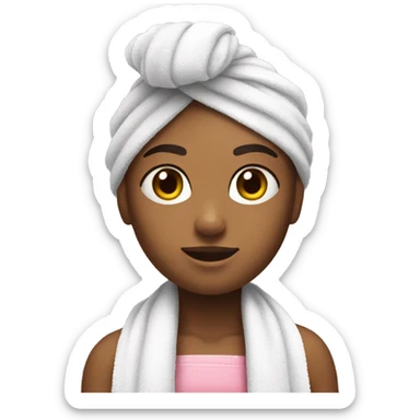 girl with towel on hair playing nintendo switch sticker