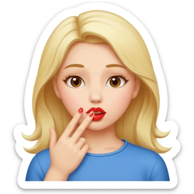 Girl blowing kisses sticker