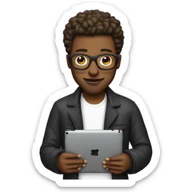 Designer with an iPad tablet sticker