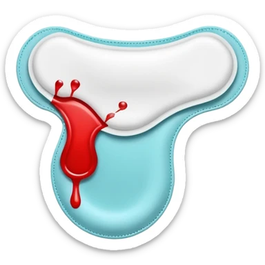 sanitary pad with blood, realistic details sticker