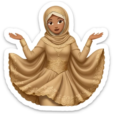 fully veiled woman dancing face also face covered sticker