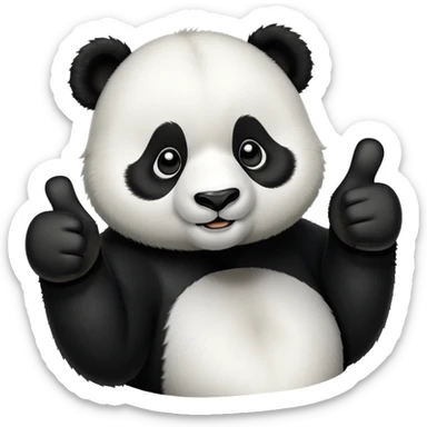 Panda sticking thumb up sticker