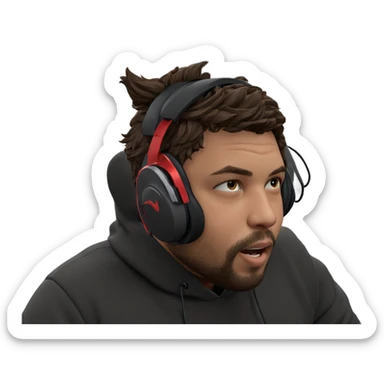 meme boy with headphones indoors sticker