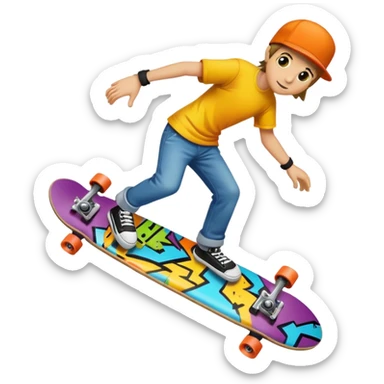 skate board funky sticker
