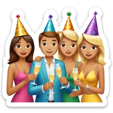 Fiesta en el atardecer en verano  sticker