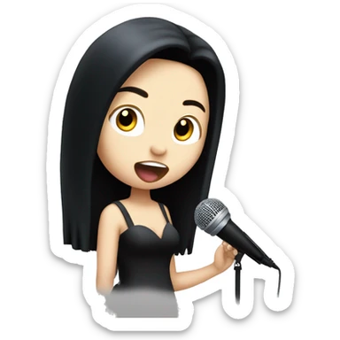 amy lee singing with microphone sticker