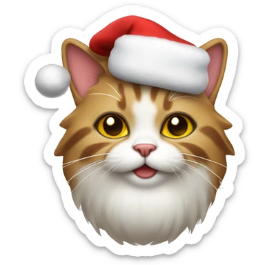 Cat wearing Santa Claus costume  sticker
