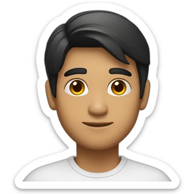 Indian white tan skin developer in plain white shirt with sleeve up and short nice black hair profile image sticker