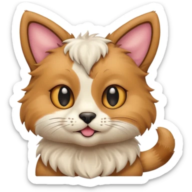 cat and dog one body sticker