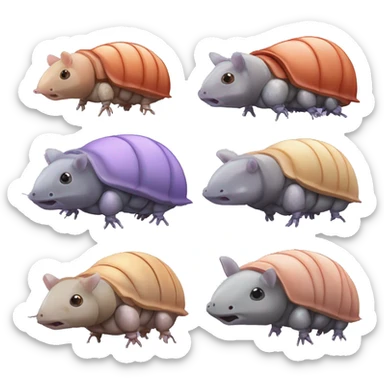 Lavender gray Pig armadillo centipede isopod lobster shrimp pig armadillo insect darth Vader face sticker