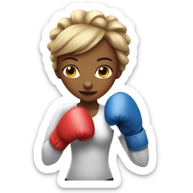 Girl with boxing gloves sticker