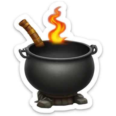 Cauldron that has fire snake coming out of it sticker
