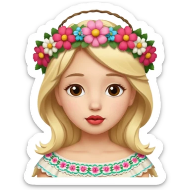 Cute Mexican kissing blonde girl sticker