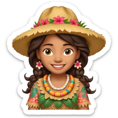 Moana wear Hawaii's hat version sticker